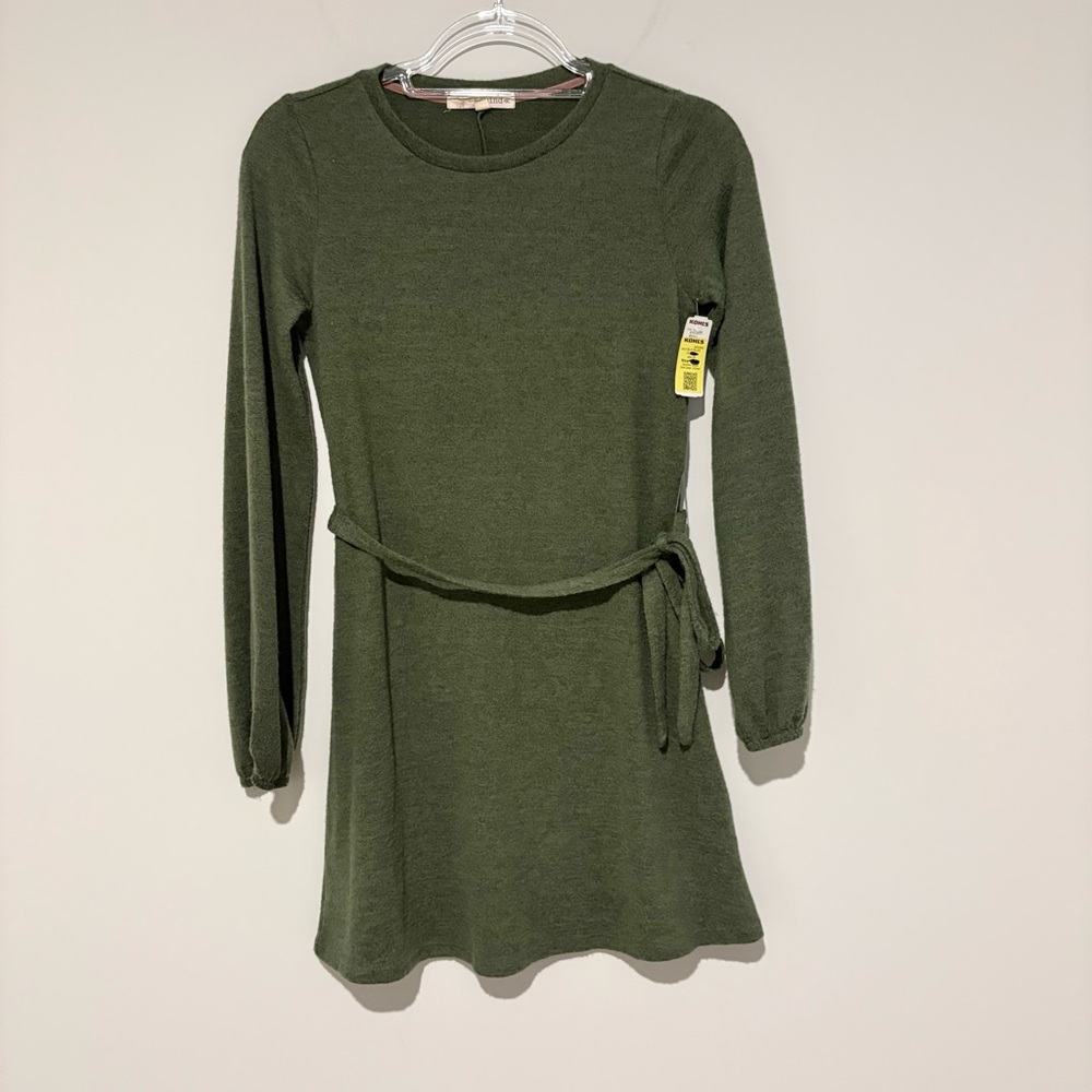 Rewind‎ Super Soft Long Sleeve Dress Heather size XS Green NWT